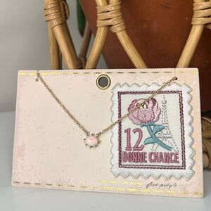 Free People Postcard Necklace & Press-On Patch Set 14k Gold Plated Semi-Precious